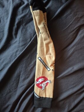 Ghostbusters Logo Crew Socks in Tan & Black